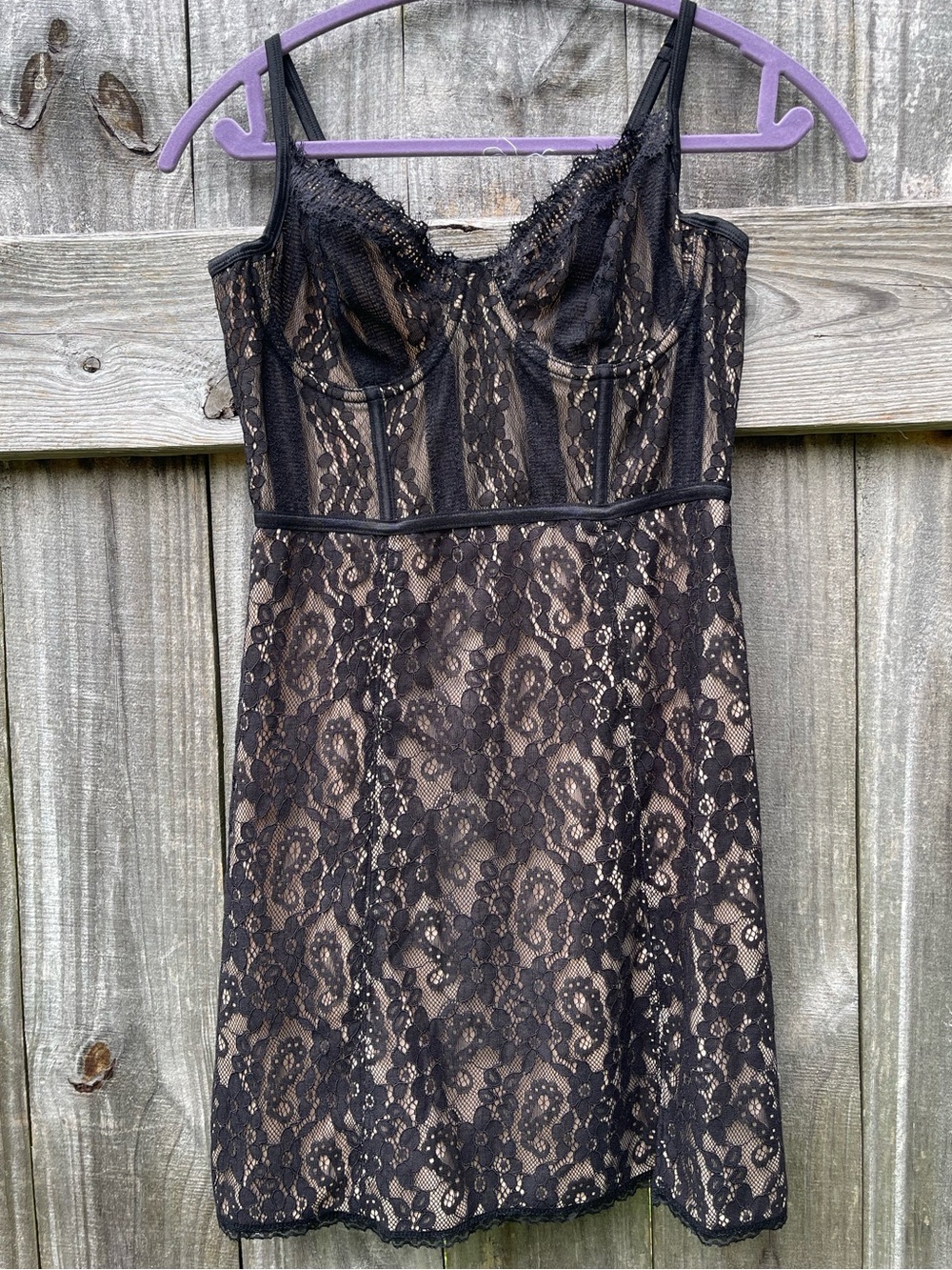 Urban Outfitters | Dresses | Urban Outfitters Black Lace Nude Lined Slip Dress Brand New With Tags Sz L